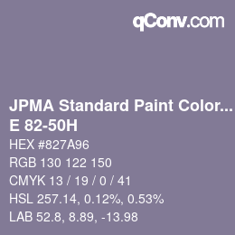 カラーコード: JPMA Standard Paint Colors - E 82-50H | qconv.com