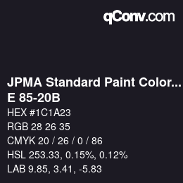 Code couleur: JPMA Standard Paint Colors - E 85-20B | qconv.com