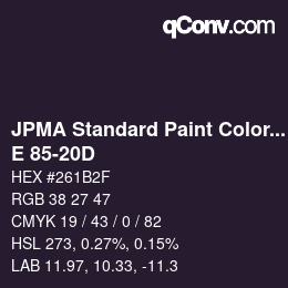 Code couleur: JPMA Standard Paint Colors - E 85-20D | qconv.com