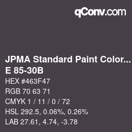Code couleur: JPMA Standard Paint Colors - E 85-30B | qconv.com