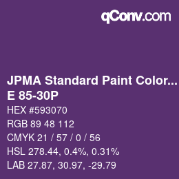 Color code: JPMA Standard Paint Colors - E 85-30P | qconv.com