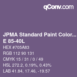 Code couleur: JPMA Standard Paint Colors - E 85-40L | qconv.com