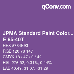 Color code: JPMA Standard Paint Colors - E 85-40T | qconv.com