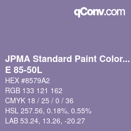 Code couleur: JPMA Standard Paint Colors - E 85-50L | qconv.com