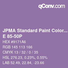 Color code: JPMA Standard Paint Colors - E 85-50P | qconv.com