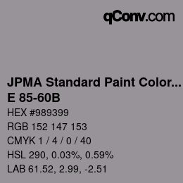 Color code: JPMA Standard Paint Colors - E 85-60B | qconv.com