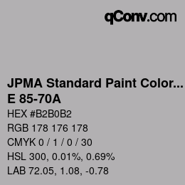 Color code: JPMA Standard Paint Colors - E 85-70A | qconv.com