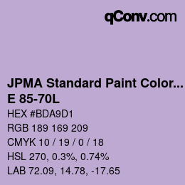 Code couleur: JPMA Standard Paint Colors - E 85-70L | qconv.com