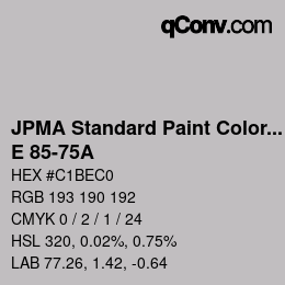 Code couleur: JPMA Standard Paint Colors - E 85-75A | qconv.com