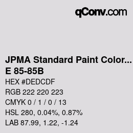 Code couleur: JPMA Standard Paint Colors - E 85-85B | qconv.com