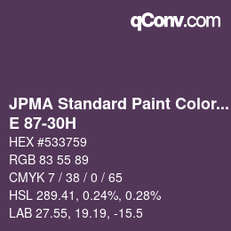 Color code: JPMA Standard Paint Colors - E 87-30H | qconv.com