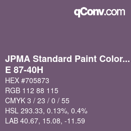 Color code: JPMA Standard Paint Colors - E 87-40H | qconv.com