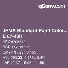 カラーコード: JPMA Standard Paint Colors - E 87-40H | qconv.com