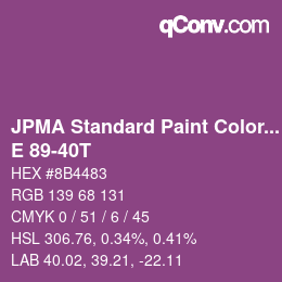 Color code: JPMA Standard Paint Colors - E 89-40T | qconv.com