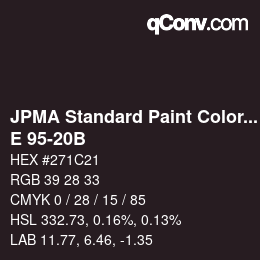 Code couleur: JPMA Standard Paint Colors - E 95-20B | qconv.com