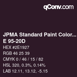 Code couleur: JPMA Standard Paint Colors - E 95-20D | qconv.com