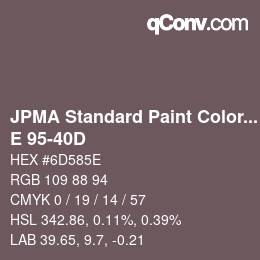 Code couleur: JPMA Standard Paint Colors - E 95-40D | qconv.com