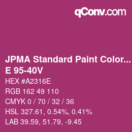 Color code: JPMA Standard Paint Colors - E 95-40V | qconv.com