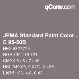 Code couleur: JPMA Standard Paint Colors - E 95-50B | qconv.com
