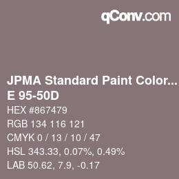Code couleur: JPMA Standard Paint Colors - E 95-50D | qconv.com