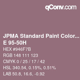 Code couleur: JPMA Standard Paint Colors - E 95-50H | qconv.com