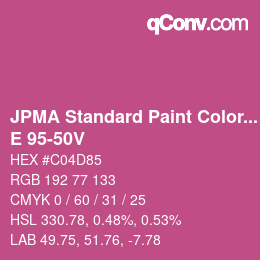 Code couleur: JPMA Standard Paint Colors - E 95-50V | qconv.com