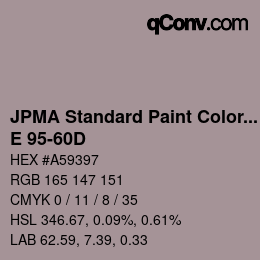 Code couleur: JPMA Standard Paint Colors - E 95-60D | qconv.com