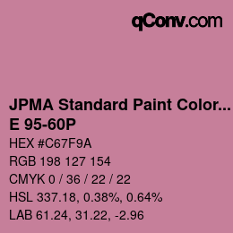 Code couleur: JPMA Standard Paint Colors - E 95-60P | qconv.com