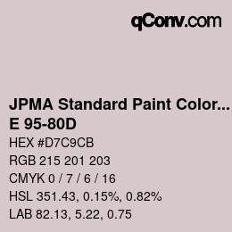 Code couleur: JPMA Standard Paint Colors - E 95-80D | qconv.com