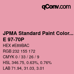 Color code: JPMA Standard Paint Colors - E 97-70P | qconv.com