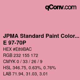 カラーコード: JPMA Standard Paint Colors - E 97-70P | qconv.com