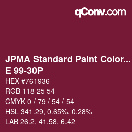 Color code: JPMA Standard Paint Colors - E 99-30P | qconv.com