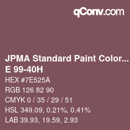 Farbcode: JPMA Standard Paint Colors - E 99-40H | qconv.com