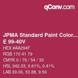 Code couleur: JPMA Standard Paint Colors - E 99-40V | qconv.com