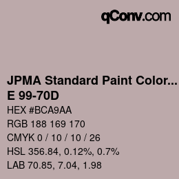 Code couleur: JPMA Standard Paint Colors - E 99-70D | qconv.com