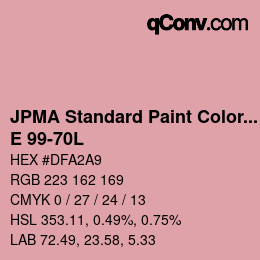 Code couleur: JPMA Standard Paint Colors - E 99-70L | qconv.com