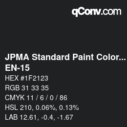 Code couleur: JPMA Standard Paint Colors - EN-15 | qconv.com