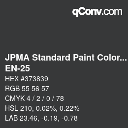 Código de color: JPMA Standard Paint Colors - EN-25 | qconv.com