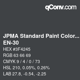 Código de color: JPMA Standard Paint Colors - EN-30 | qconv.com