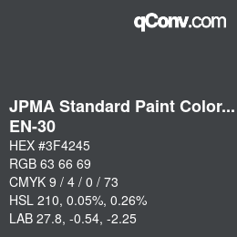 Code couleur: JPMA Standard Paint Colors - EN-30 | qconv.com