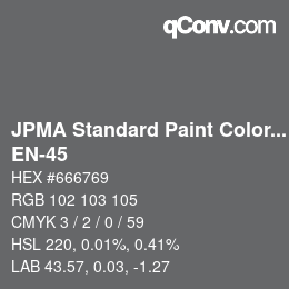 Código de color: JPMA Standard Paint Colors - EN-45 | qconv.com