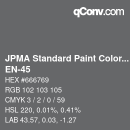 Code couleur: JPMA Standard Paint Colors - EN-45 | qconv.com