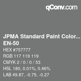 Code couleur: JPMA Standard Paint Colors - EN-50 | qconv.com