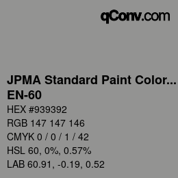 Código de color: JPMA Standard Paint Colors - EN-60 | qconv.com