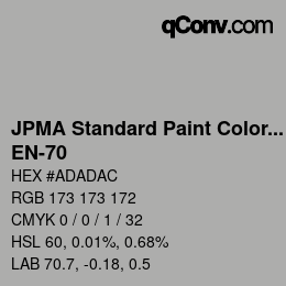 Código de color: JPMA Standard Paint Colors - EN-70 | qconv.com