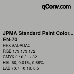 Code couleur: JPMA Standard Paint Colors - EN-70 | qconv.com