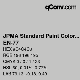 Código de color: JPMA Standard Paint Colors - EN-77 | qconv.com