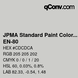 Code couleur: JPMA Standard Paint Colors - EN-80 | qconv.com