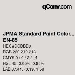 Código de color: JPMA Standard Paint Colors - EN-85 | qconv.com