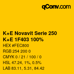 Color code: K+E Novavit Serie 250 - K+E 1F403 100% | qconv.com